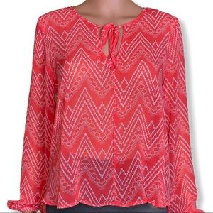 💕3/$25‼️💕PSSST ORANGE SHEER SEE THROUGH BLOUSE🧡